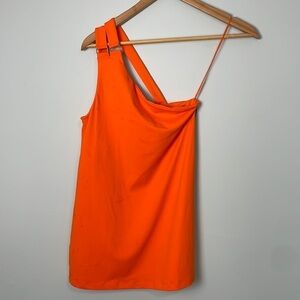 NWT Susana Monaco Double Strap One-Shoulder Orange Tank Size Small